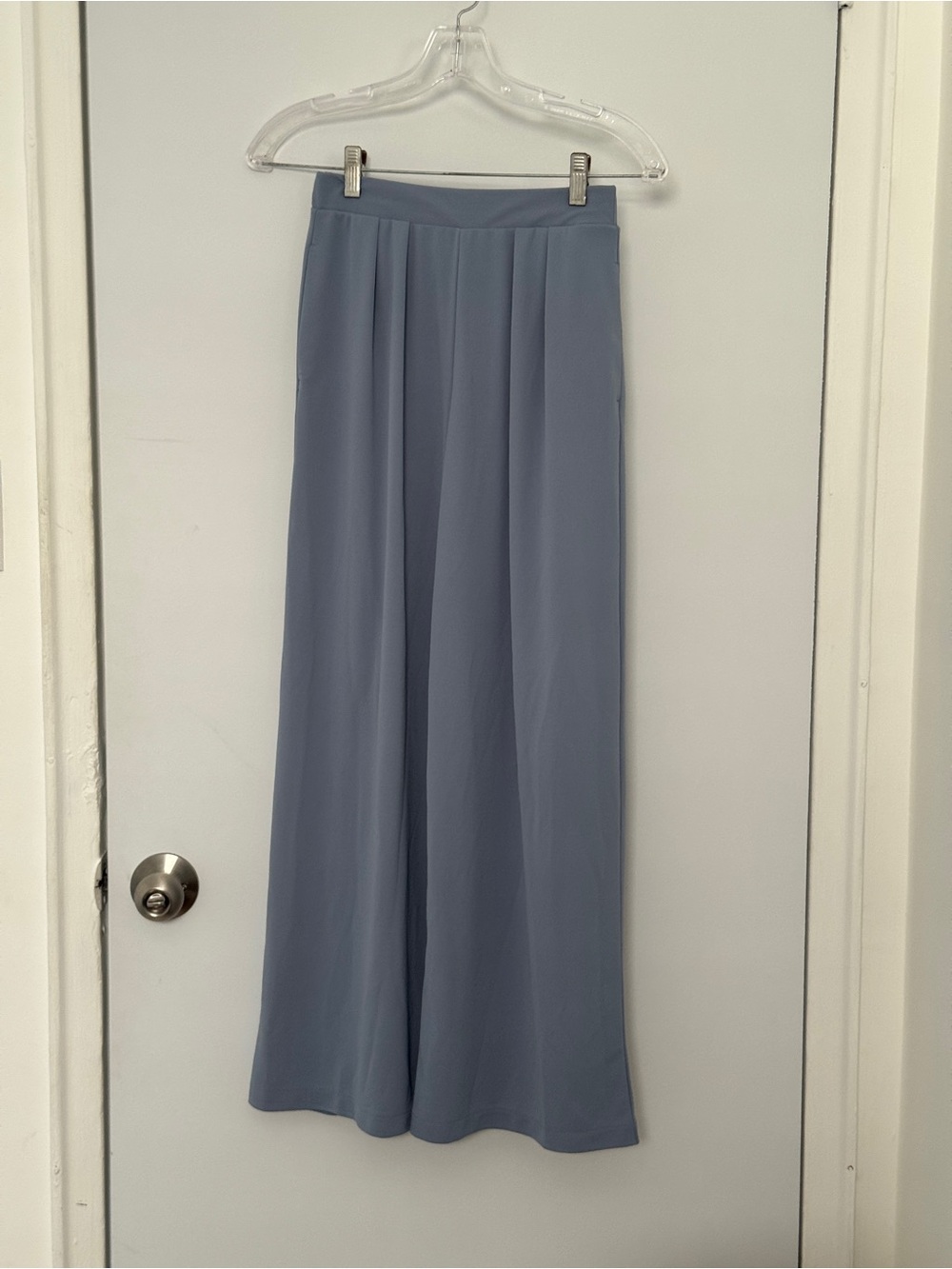 Uniqlo Wide-Leg High-Waist Pants in Dusty Blue